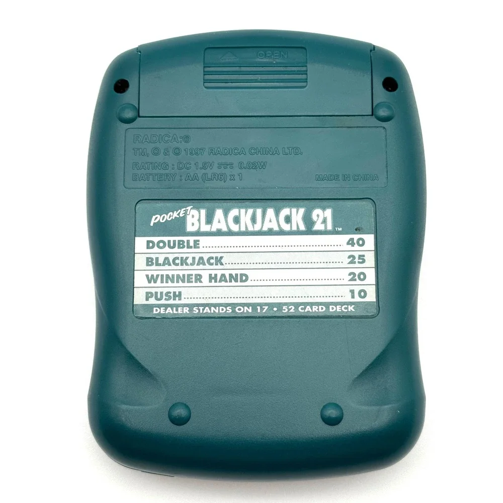 Pocket Blackjack 21 Handheld Electronic Game Radica Vintage 1996 Tested